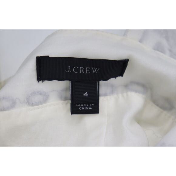 J CREW 100% COTTON TANK TOP FLORAL BLACK EMBROIDERED POM POM BABYDOLL Size 4 - Picture 10 of 12